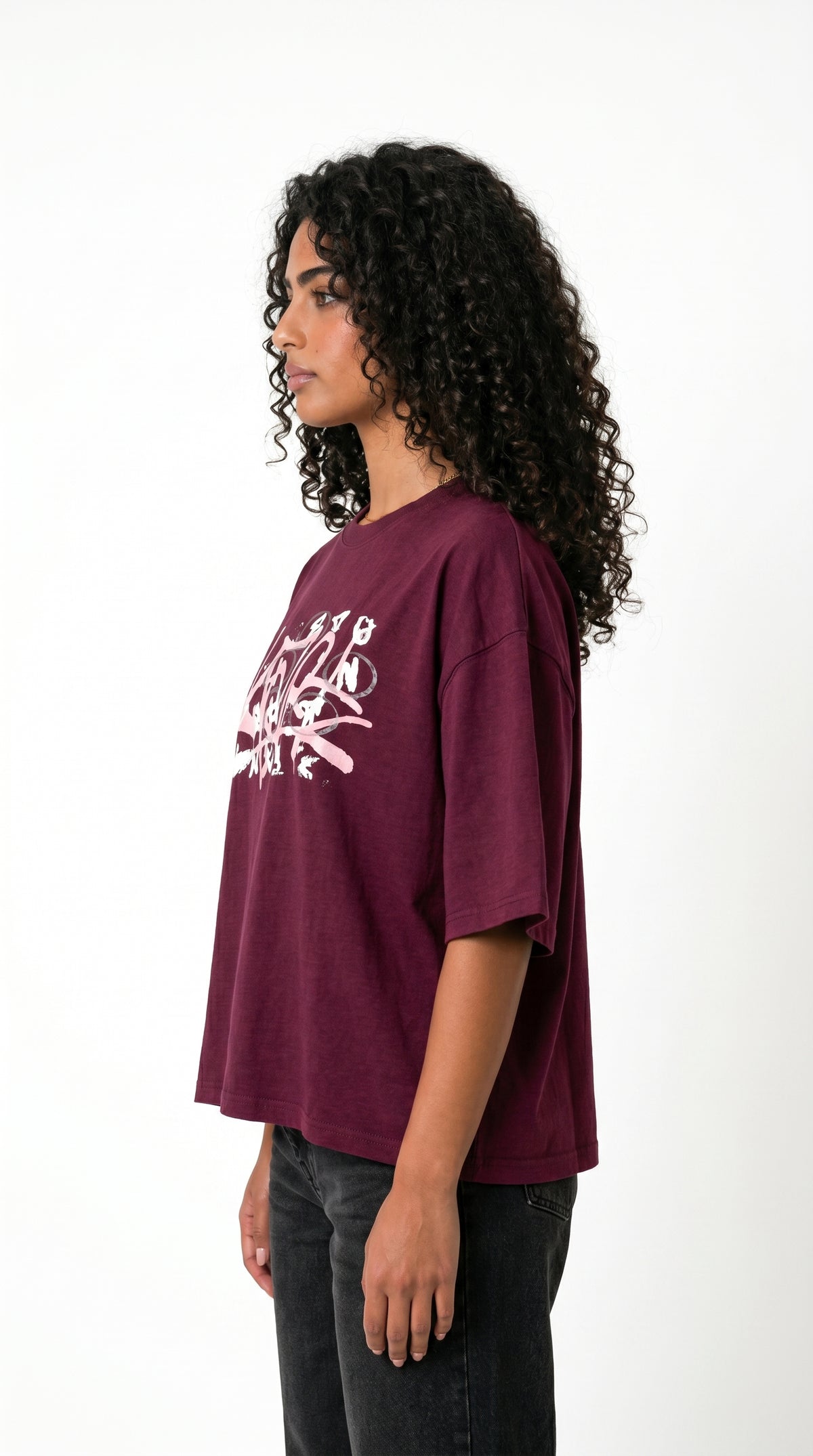 Boxy fit front print - girl
