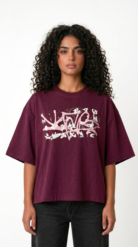 Boxy fit front print - girl