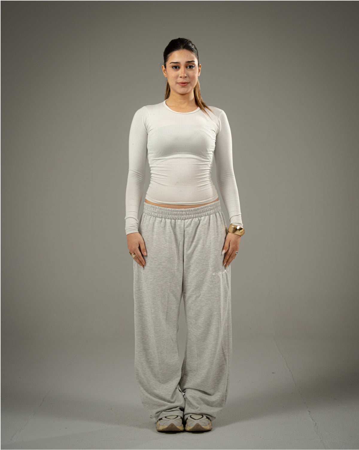 Wide Leg Grey Sweatpants- Girls