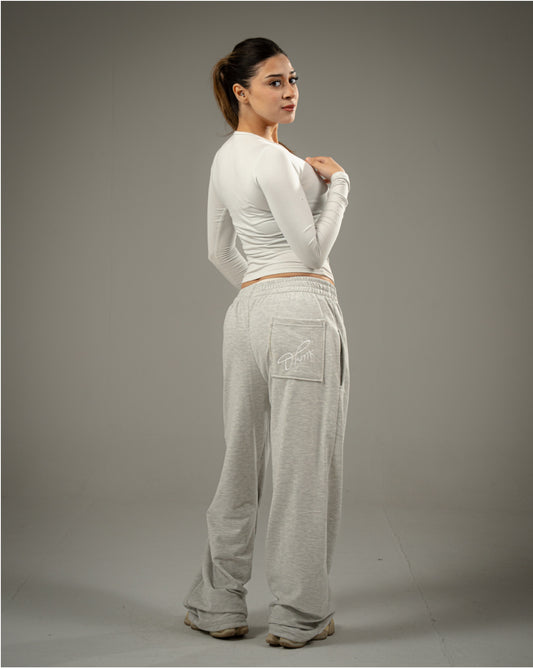 Wide Leg Grey Sweatpants- Girls